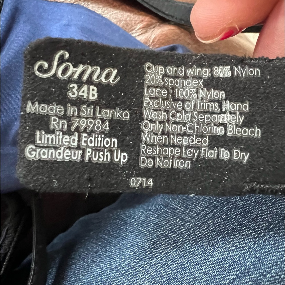 Soma Black Grandeur Push Up Bra